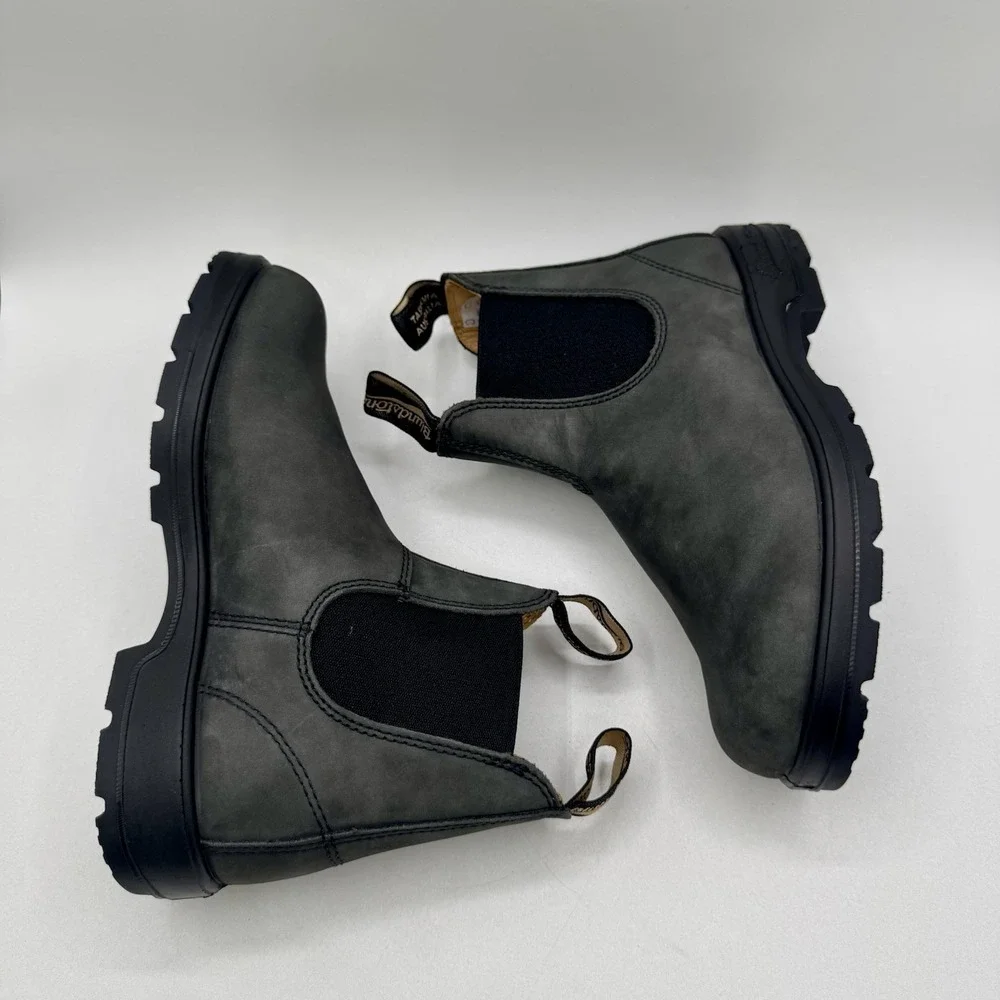 Blundstone 587 Boots Women's Size 7.5 UK 4.5 Rustic Black Leather Extra Footbeds